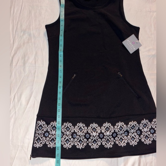 Athleta Black Dress with White Embroidery - Picture 4 of 8